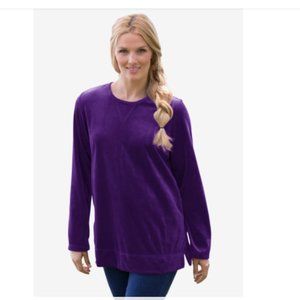 NEW Purple Velour Sweatshirt 26/28 FINAL PRICE